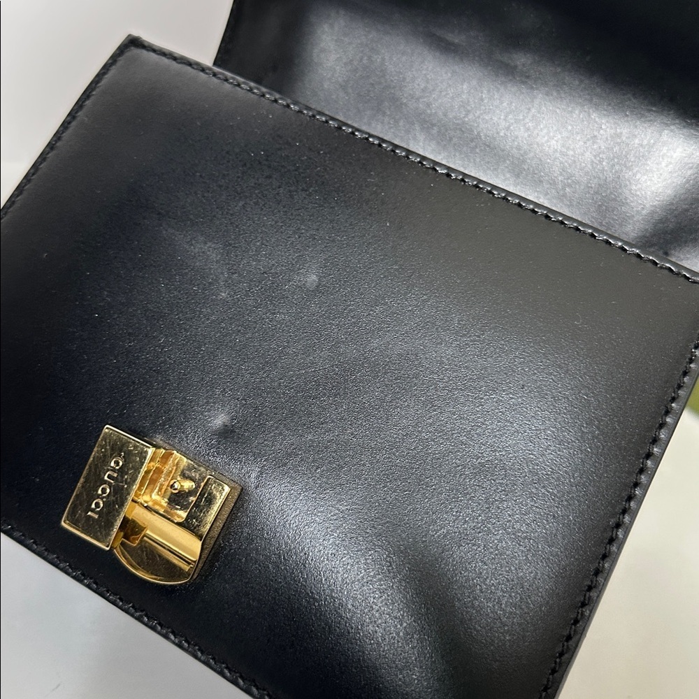 💯Authentic Gucci Sylvie small shoulder bag in black leather🍀 - Picture 10 of 15